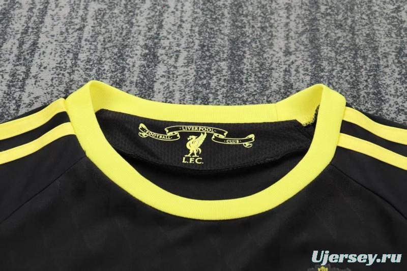 Retro 2010/11 Kids Liverpool Black & Yellow Away Jersey
