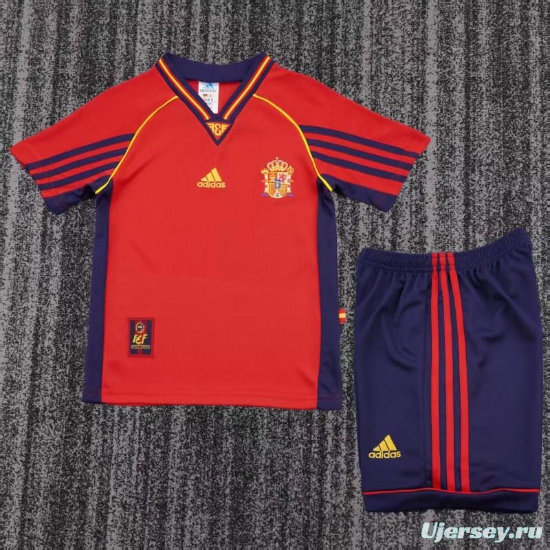 Retro Kids 1998 Spain Home Jersey