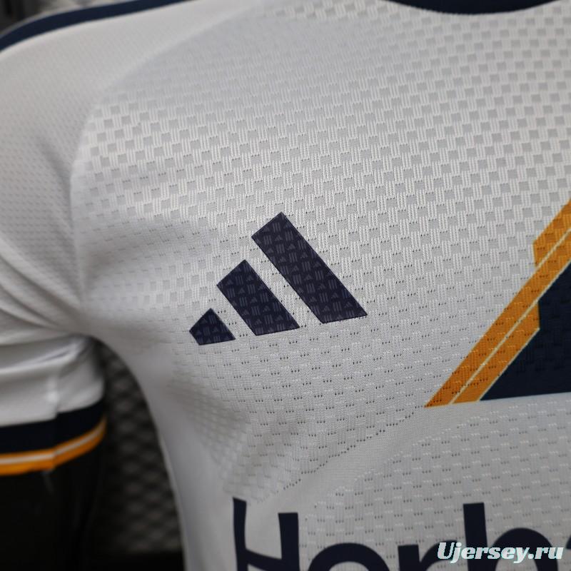 Player Version 2026 LA Galaxy Home White with  Gold Diagonal Sash Jersey