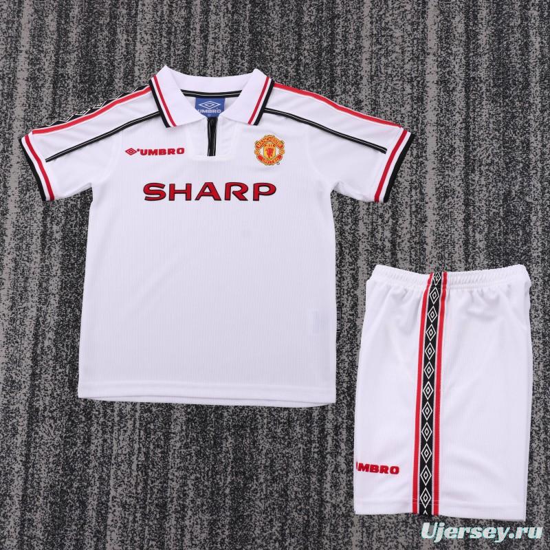 Retro Kids 98/99 Manchester United White Commemorative Jersey