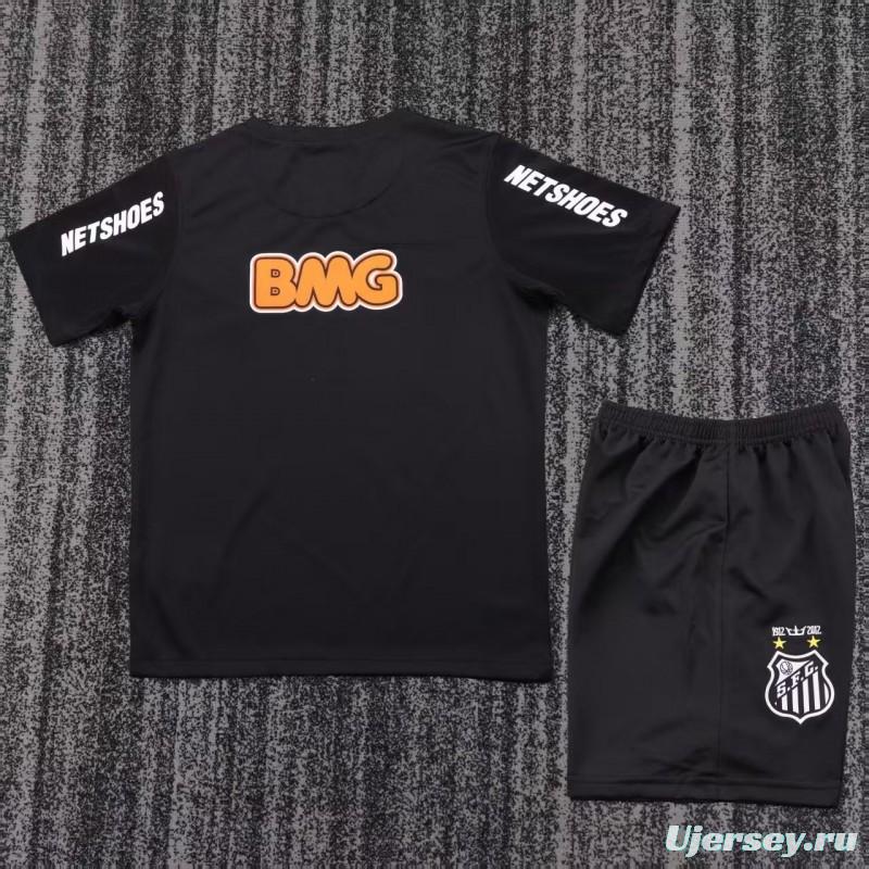 Retro Kids 12/13  Santos Black Jersey