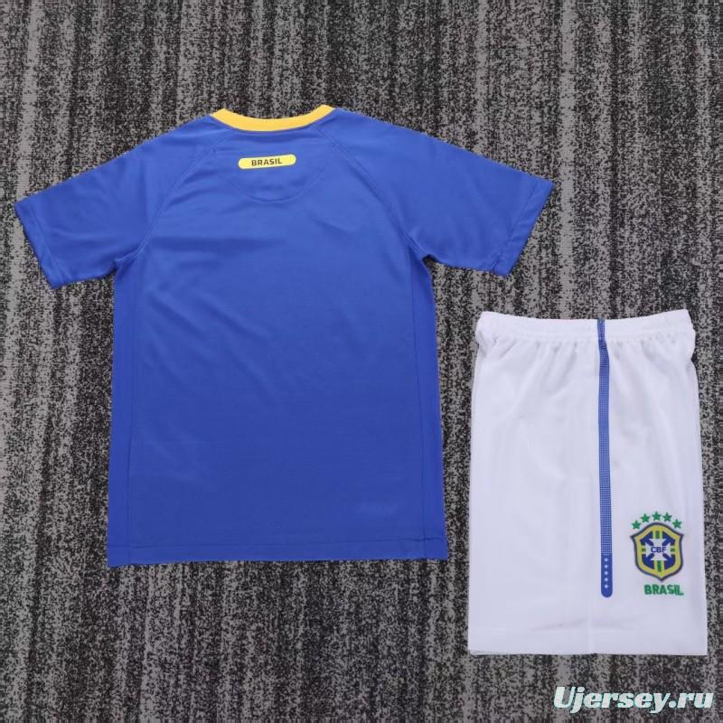 Retro 2010/11 Kids Brazil Blue & White Away Jersey