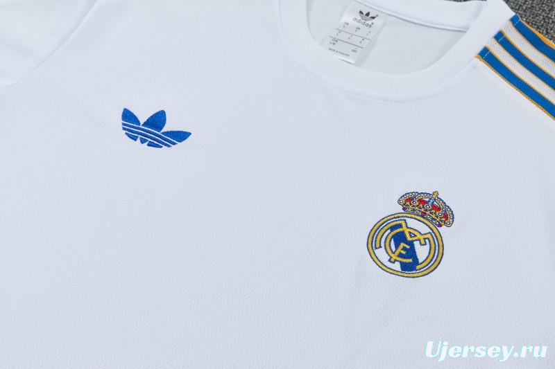 26/27 Real Madrid White Short Sleeve Tracksuit + Long Pants