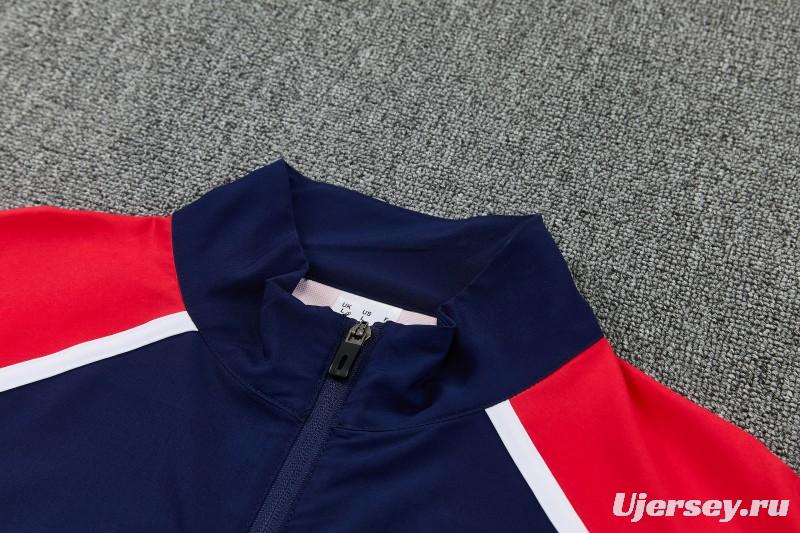 2026 England Navy Blue  Full Zipper Jacket Tracksuit + Long Pants