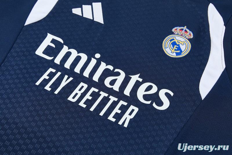 26/27 Real Madrid Navy Blue & White Sleeveless Vest Tracksuit + Short Pants