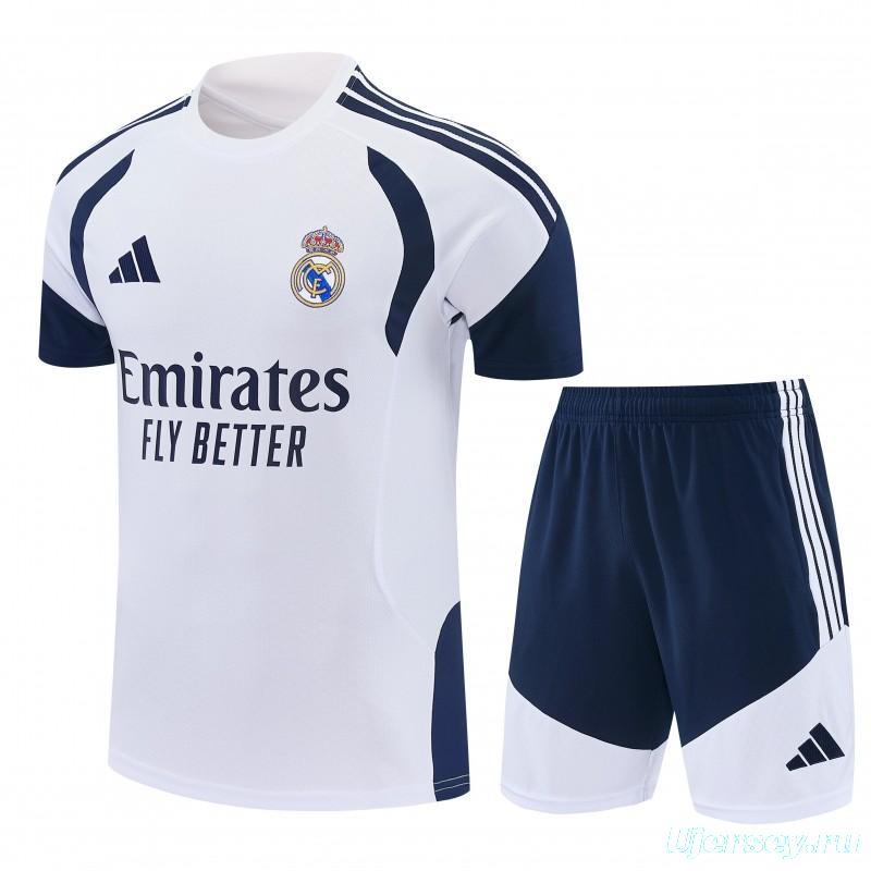 26/27 Real Madrid  White Short Sleeve+Soccer Shorts