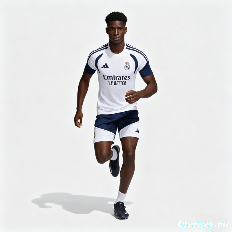 26/27 Real Madrid  White Short Sleeve+Soccer Shorts