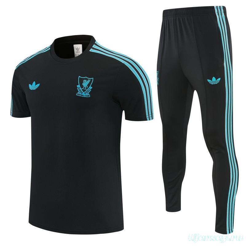 2026 Liverpool Black Short Sleeve Tracksuit + Long Pants