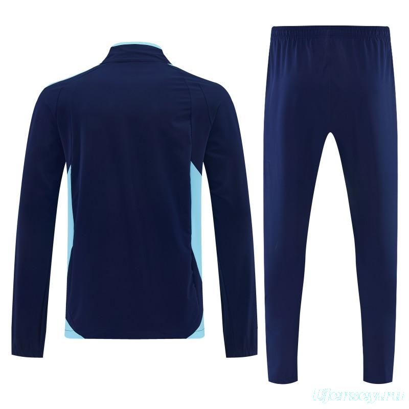 2026 Argentina Navy & Sky Blue Full Zipper Jacket Tracksuit + Long Pants