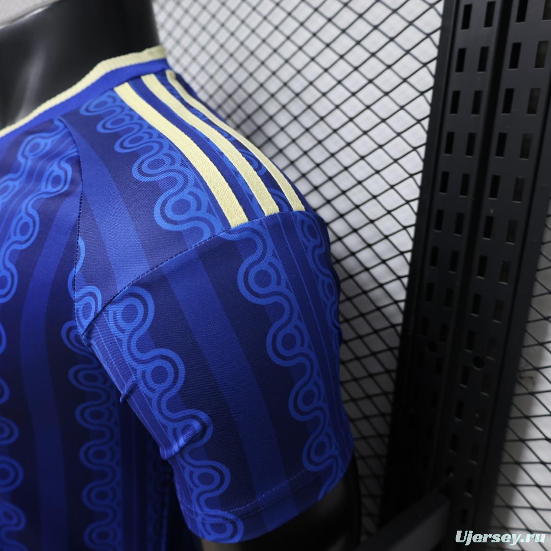 Player Version 2026 Sweden Blue with Tonal Chain Stripe  Away Jersey
