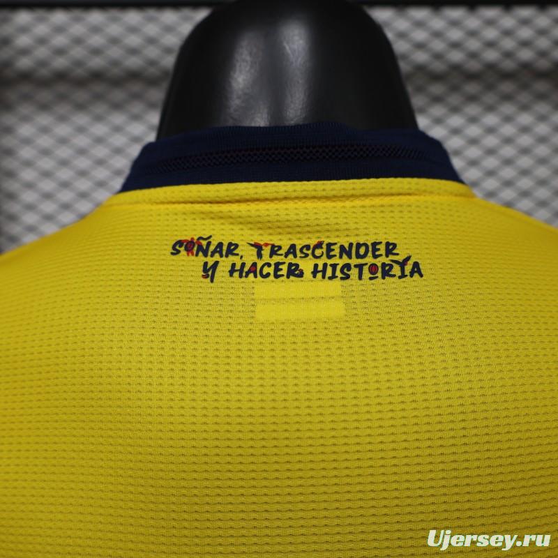 Player Version 2026 Ecuador Yellow with Tonal Wave  Home Jersey