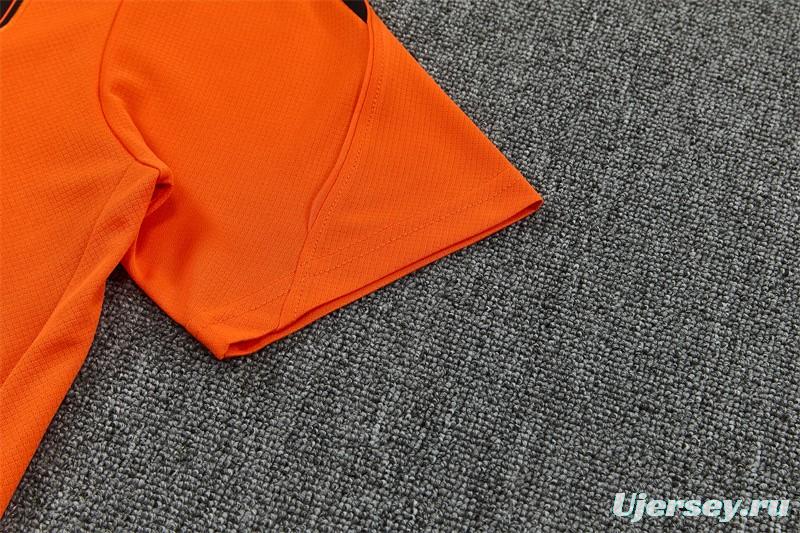 26/27 Netherlands Home Orange Short Sleeve + Soccer Shorts
