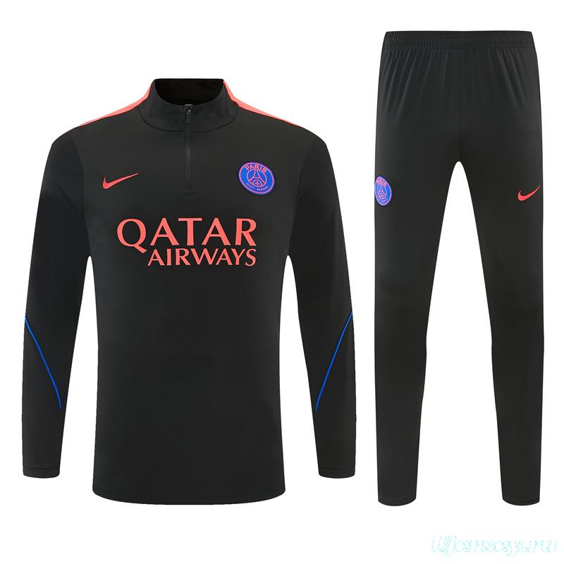 Player Version 26/27 Paris Black Half Zipper Jacket+Long Pants