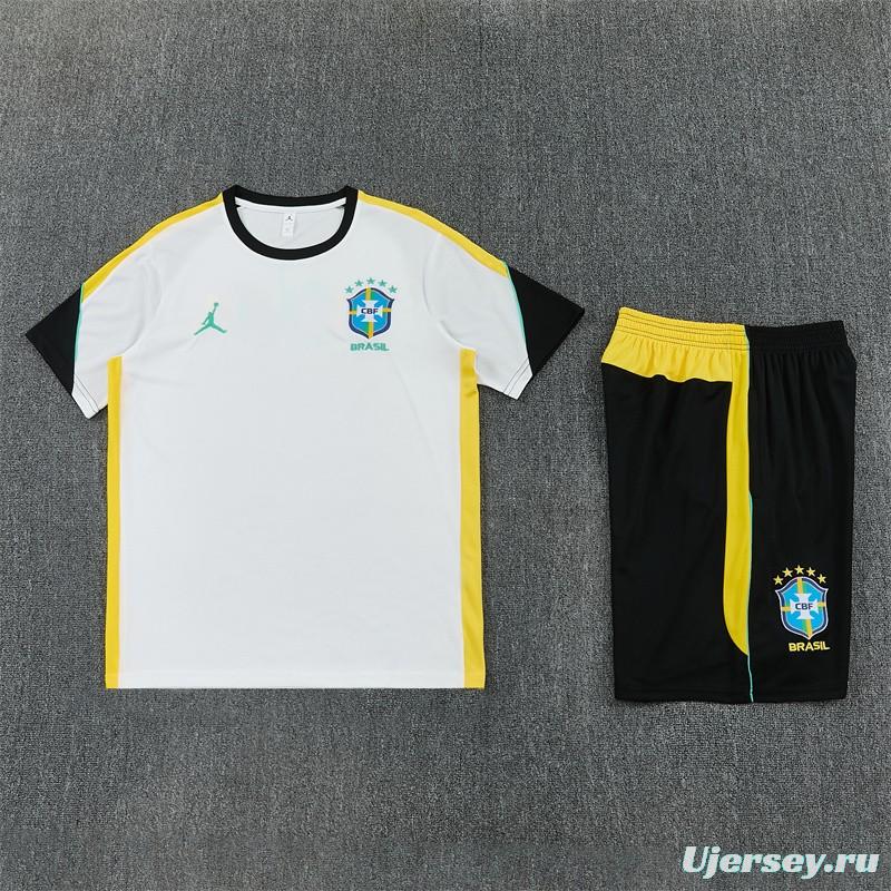 26/27 Brazil Away White Short Sleeve + Soccer Shorts