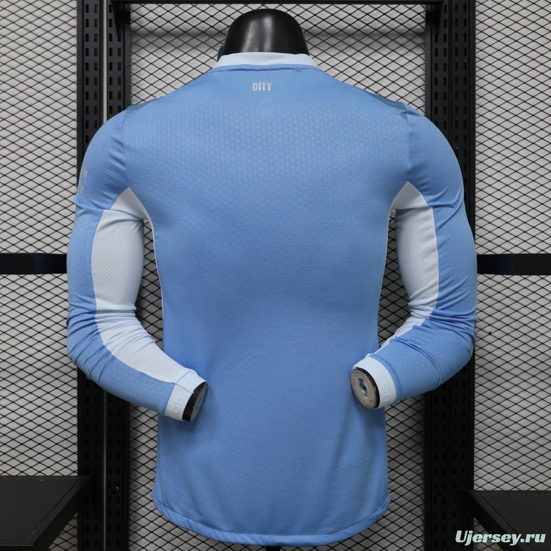 Player Version 26/27 Manchester City Sky Blue with White  Long Sleeve Jersey