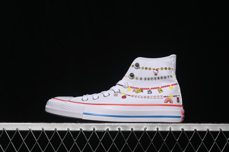 Converse ×Hello Kitty and Friends Picnic Chuck Taylor All Star Hi High-Top Casual Skate Shoes - A17699C