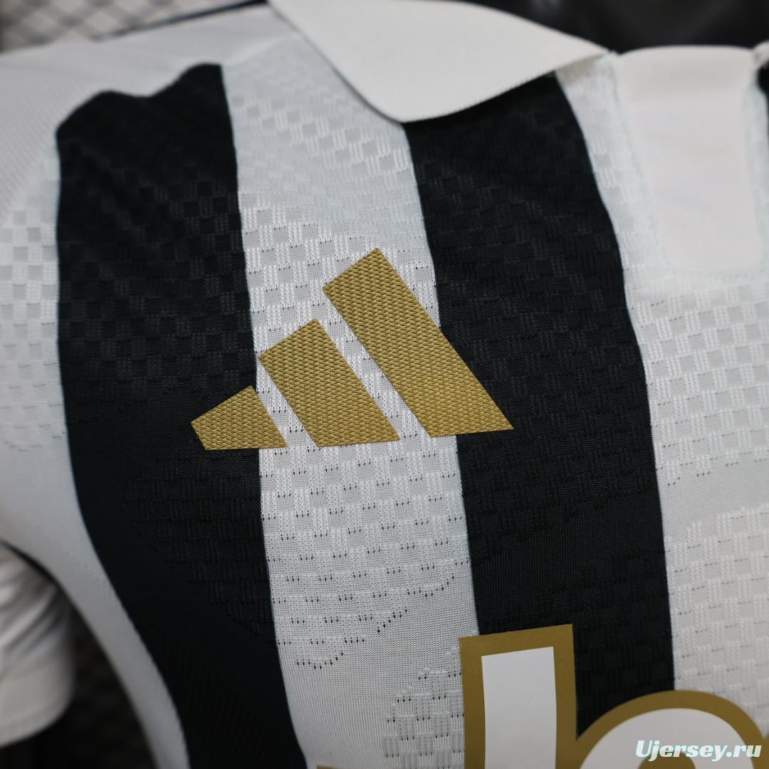 Player Version 26/27 Juventus Black & White Stripe Gold Detail Home Jersey