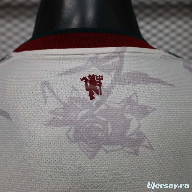 Player Version 26/27 Manchester United Away Grey White Rose   Special Edition Jersey