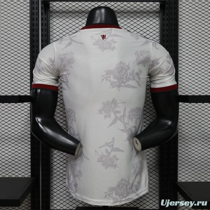 Player Version 26/27 Manchester United Away Grey White Rose   Special Edition Jersey
