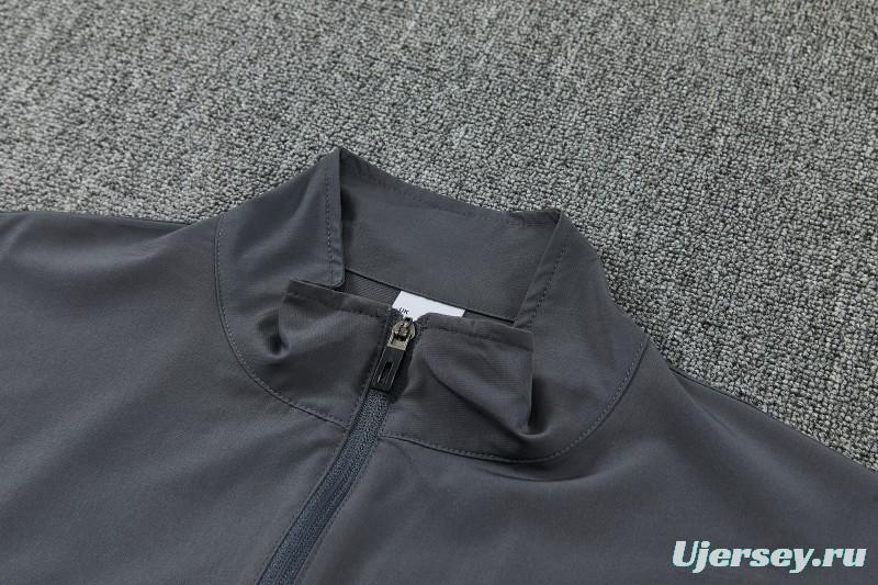 26/27 Inter Milan Grey & Black Full Zipper Jacket Tracksuit + Long Pants