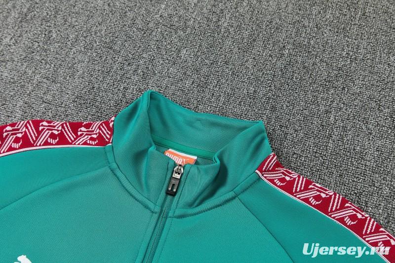 26/27 Portugal Green Full Zipper Jacket Tracksuit + Long Pants