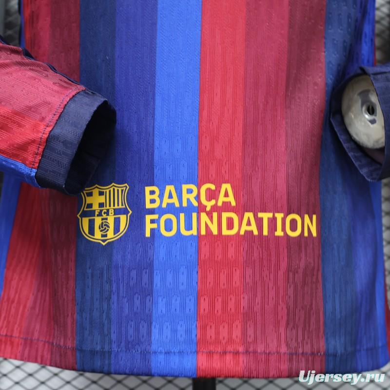 Player Version 26/27 Barcelona Long Sleeve Home Jersey