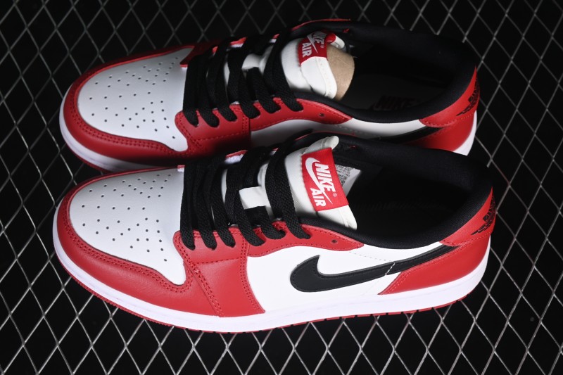 Nike Air Jordan 1 Low OG Casual Skateboarding Shoes White Red Black - HQ6998-600