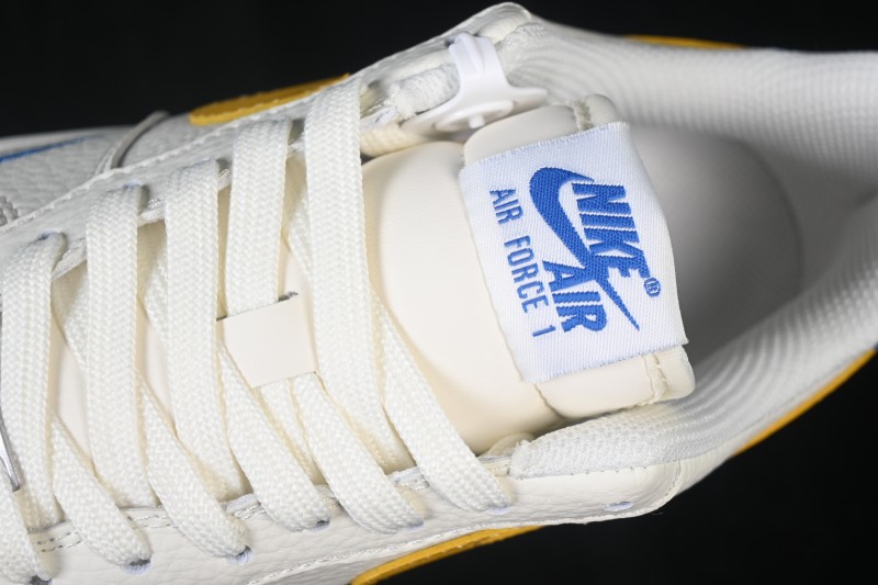 Nike Air Force 1 '07 Low Classic White Basketball Sneakers with Gold Accents and Full-Length Air Cushion - FZ1151-100