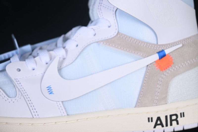 Nike Air Jordan 1 Retro High OG Off-White Collaboration Basketball Shoes - AA3834-100