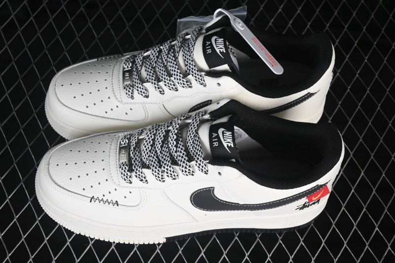 Nike Air Force 1 '07 Low Black and White Contrast Retro Basketball Sneakers - MM3399-817