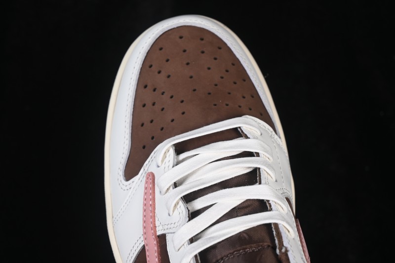 Nike Travis Scott x Air Jordan 1 Low OG Retro High-Quality Sneakers with Reverse Swoosh Design - DZ4137-206
