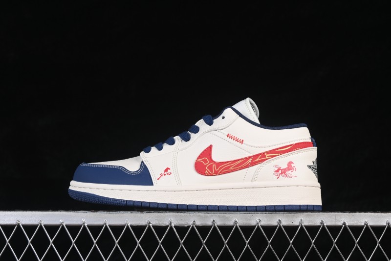 Air Jordan 1 Low AJ1 Year of the Horse Premium Custom Low-Top Retro Basketball Shoes - JJ5908-003