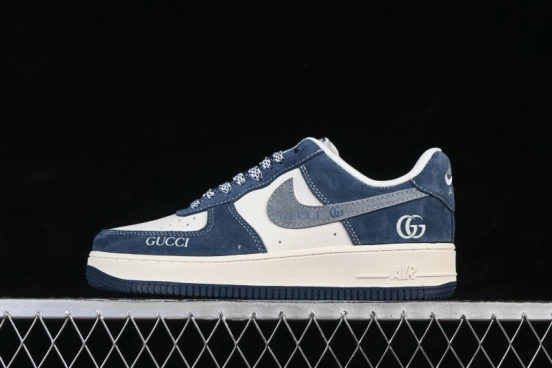 Nike Air Force 1 '07 Low Blue and White Casual Skateboarding Shoes with Full-Length Air Cushion - XL1979-139