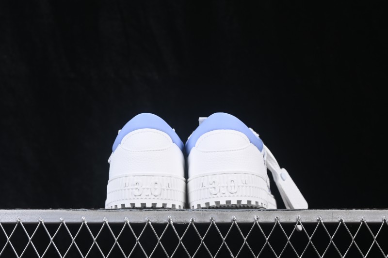 Off-White 3.0 Court Round-Toe Lace-Up Low-Top Casual Skate Shoes White Blue - AJD4