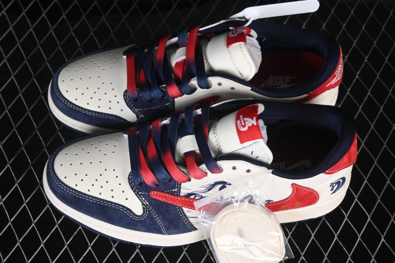 Nike Air Jordan 1 Low Chinese New Year Edition Ink Wash Custom Basketball Shoes - FC1688-251