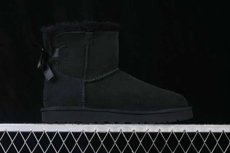 UGG Mini Bailey Button II Bow Outdoor Snow Boots - 1016501 Black