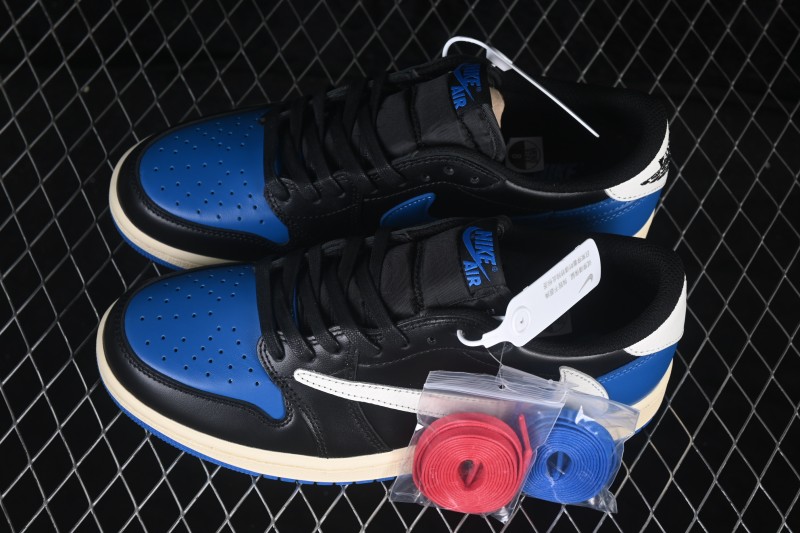 Nike Travis Scott x Air Jordan 1 Low OG Retro Basketball Shoes with Reverse Swoosh - DM7866-118