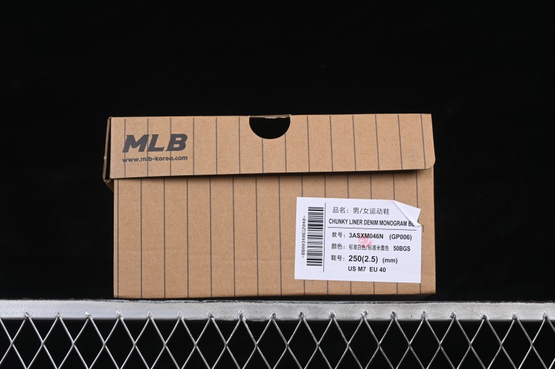 New York MLB Bigball Chunky Liner Denim Monogram New York Yankees Platform Casual Sneakers - 3ASXM046N50BGS