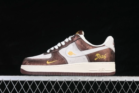 Nike Air Force 1 '07 Low Chinese New Year Lucky Edition White Brown Casual Sneakers - KD1688-005