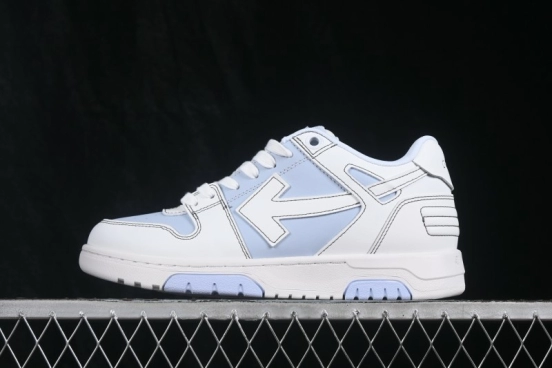 Off-White Out Of Office Low-Top Fashion Skateboarding Shoes White Light Blue - AJD4