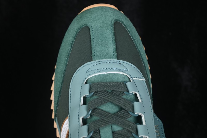 Moncler Pacey2 Lace-Up Round-Toe Low-Top Lifestyle Sneakers in Green - Pacey2