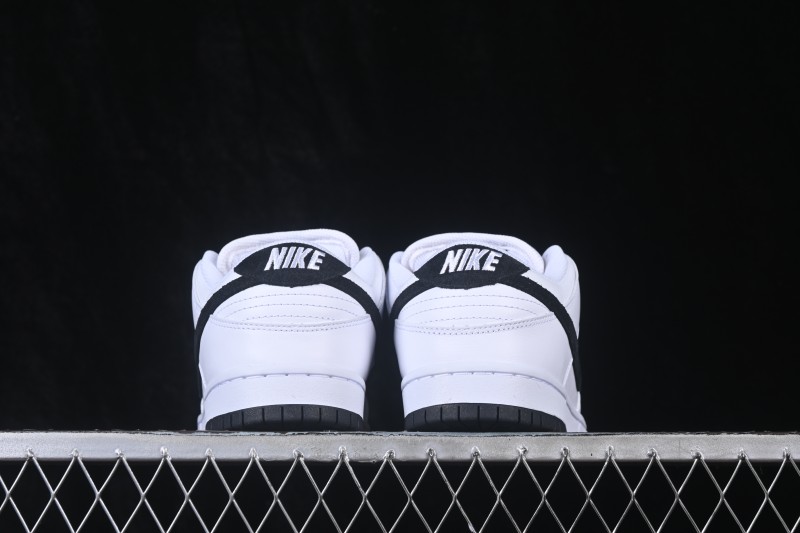 Nike SB Dunk Low Classic White Black Full Leather Low-Top Casual Skate Shoes - HF3704-100