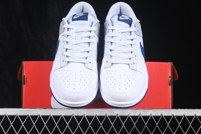 Nike SB Dunk Low White Grey Blue Low-Top Casual Skate Shoes - HF5441-118