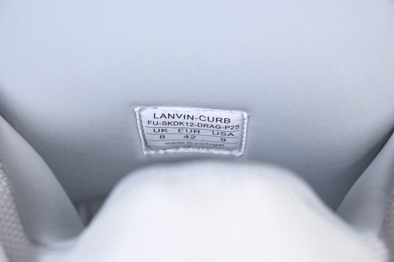 Lanvin Two-Tone Lace-Up Low-Top Casual Sneakers Grey White - AJE5