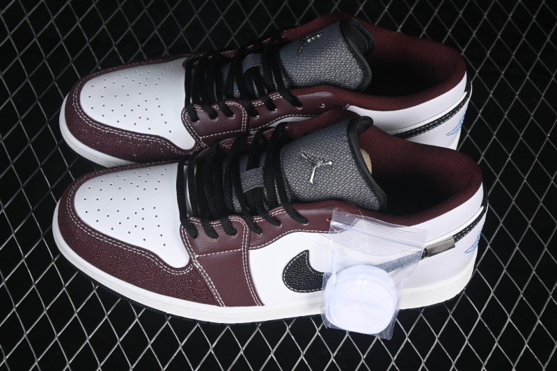 Nike Air Jordan 1 Low Retro Cultural Basketball Shoes Maroon White Grey - IZ5846-101