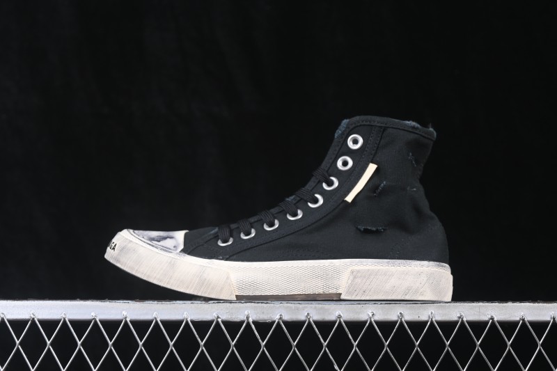Balenciaga Paris Low Distressed High-Top Lace-Up Fashion Sneakers - W3RCL1095