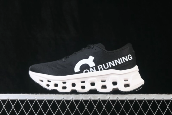On Cloudmonster 3 Comfortable Anti-Slip Wear-Resistant Cushioned Running Shoes - 3MG10055668 Black White