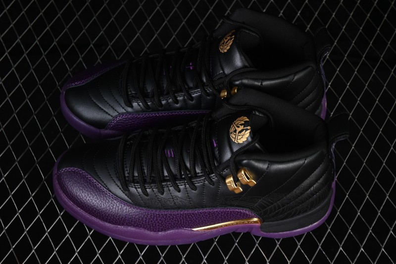 Nike Air Jordan 12 Retro Black Purple Gold Basketball Shoes - IW1218-098