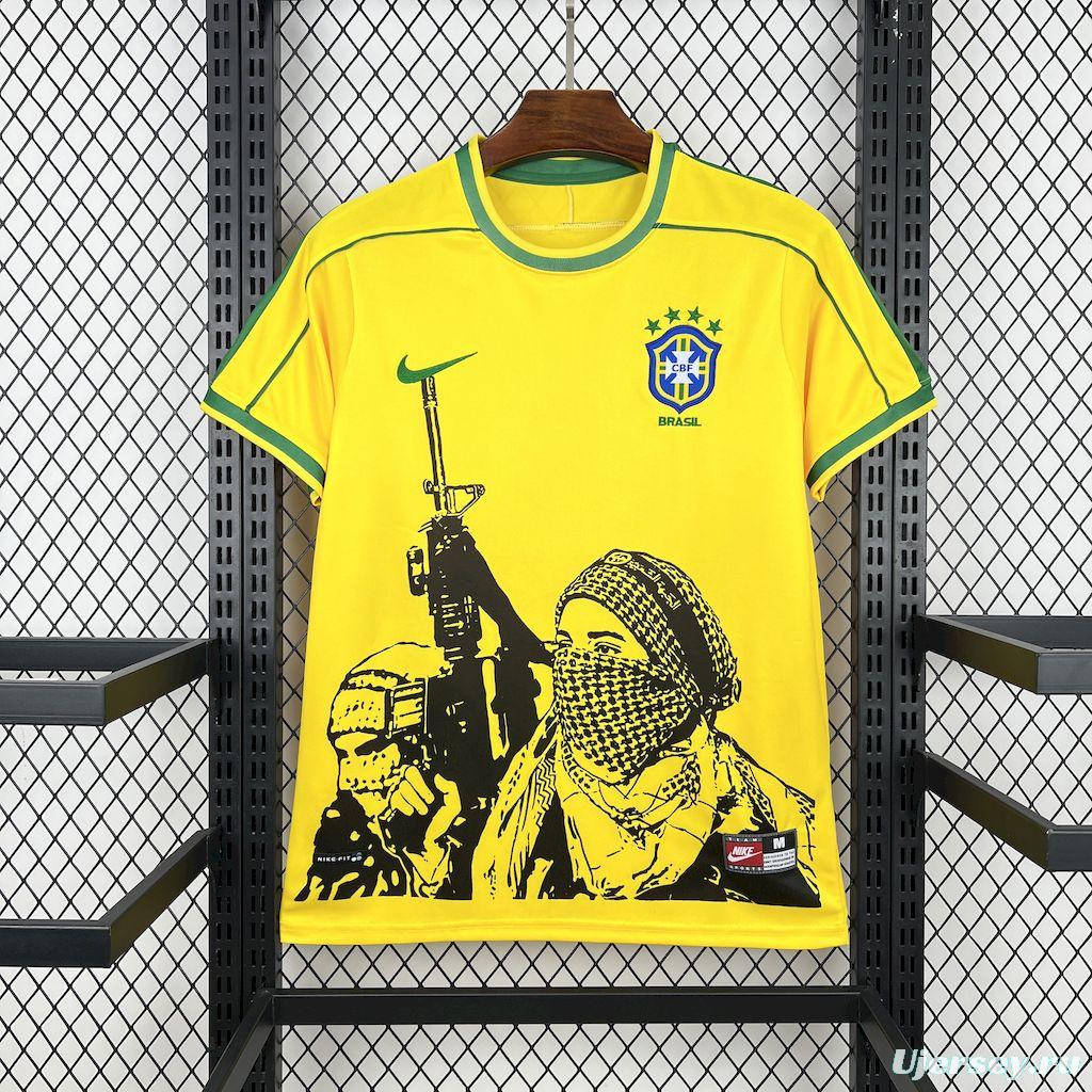 1998 Retro Brazil X Soldier Home Jersey