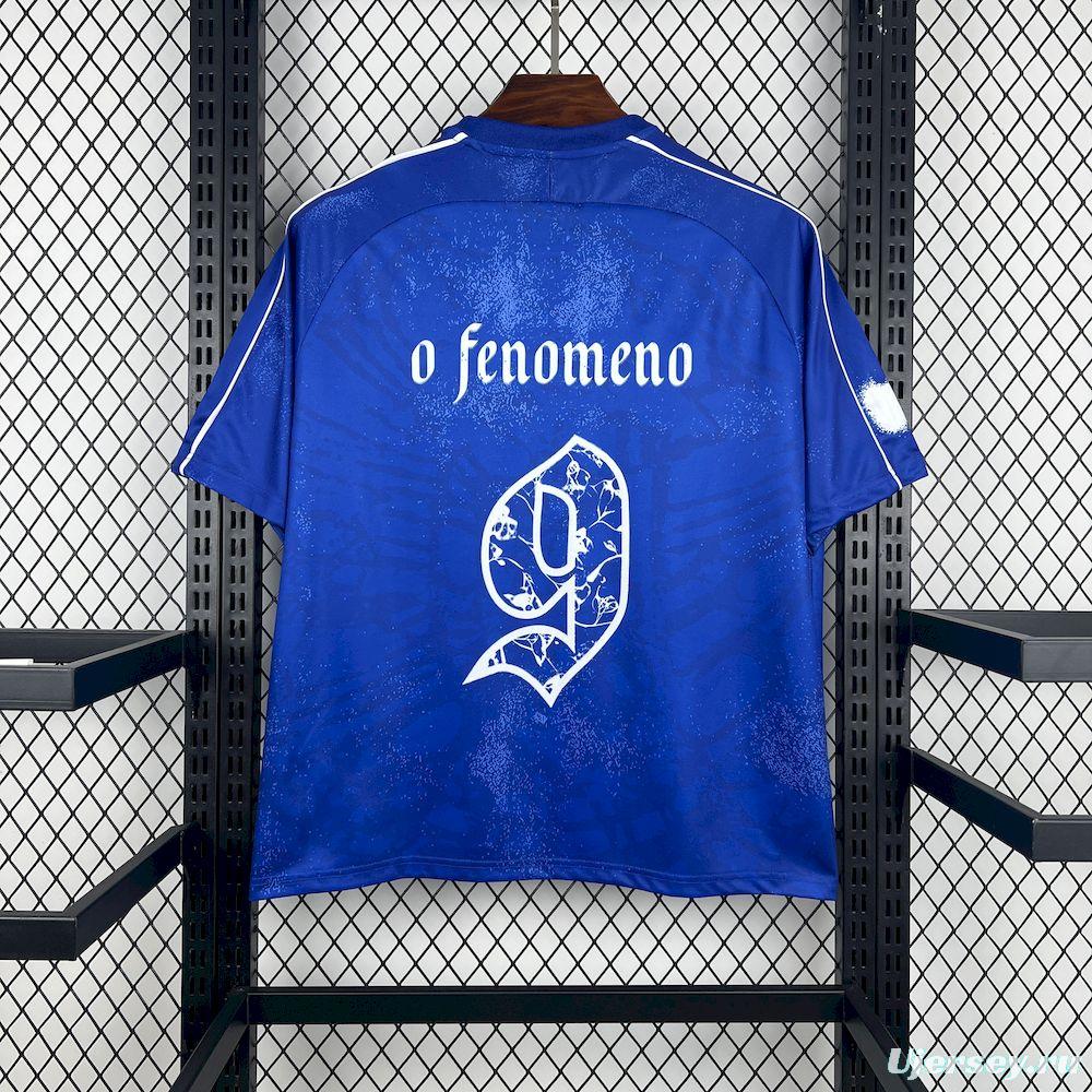 2025 Mens Brazil O Fenomeno#9 Comma Football Blue Jersey